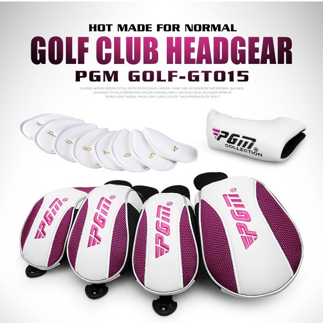 Bộ bọc đầu gậy golf nữ PGM – bọc gậy gỗ, gậy sắt và gậy đẩy — GT015 (mũ đội đầu bằng gỗ số 1), GT015 (mũ đội đầu bằng gỗ số Ba), GT015 (mũ đội đầu bằng gỗ số 5), GT015 (đầu gậy sắt)