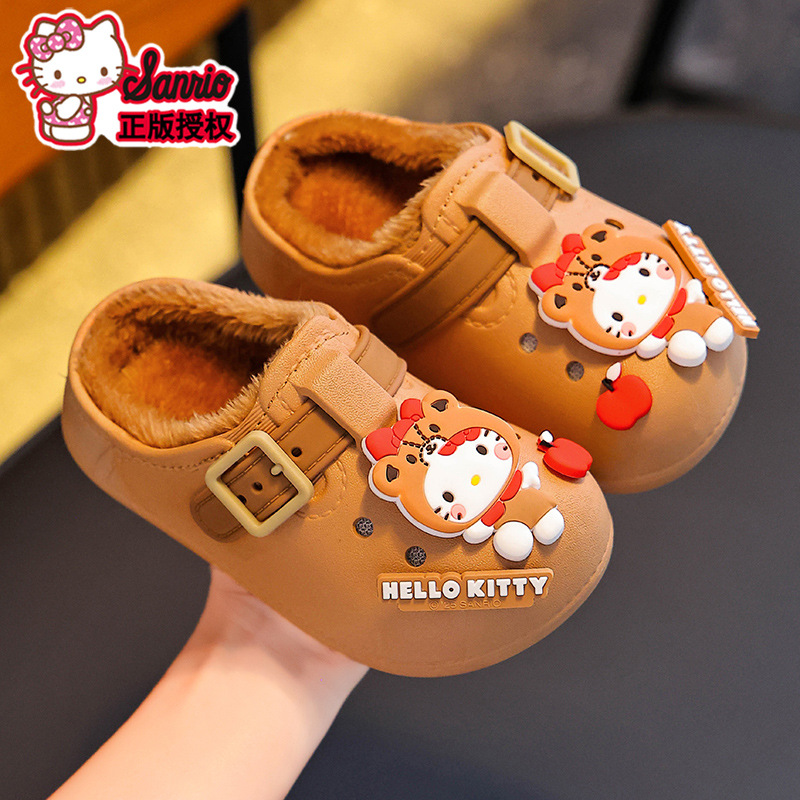 Sanliou zapatillas de algodón de invierno para niños, niñas y niñas, calentamiento y terciopelo, Kulomi impermeable, bolsas de tacones para niños, niños