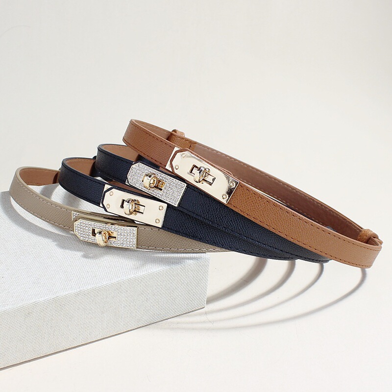 Kelly Belt Lock Adjustable Thin Belt Fashionable All-match Suit dress Decorative Waisted Belt for Women