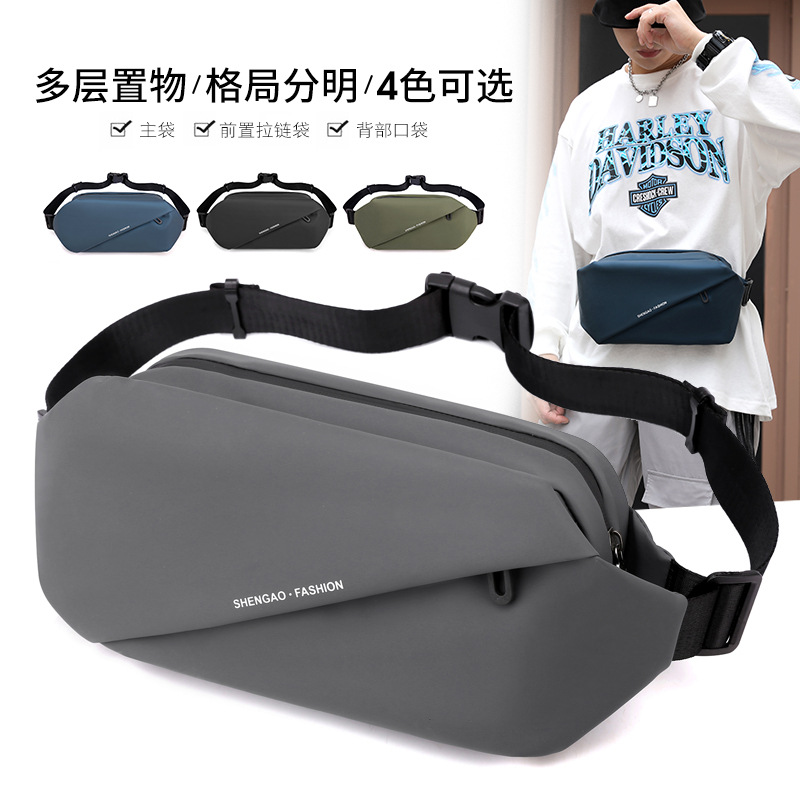 Nueva bolsa de pecho para hombres que ejecuta deportes multifuncionales bolsa de mensajero casual moda coreana hombres frescos y mujeres de la misma moda bolso de la cintura