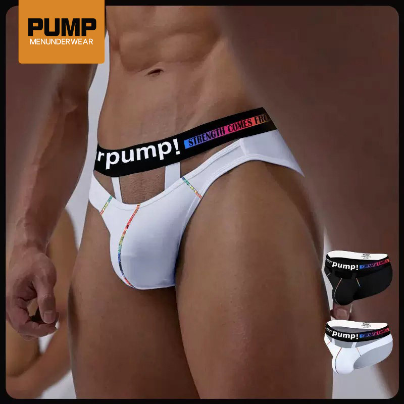 Men's thong perspective underwear hanging rings T pants sexy men's breathable briefs sexy 2025 foreign trade