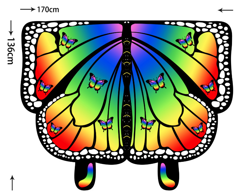 Capas de mariposa comercio exterior transfronterizo capas de mariposa Halloween decoración de danza colorida alas de mariposa al por mayor