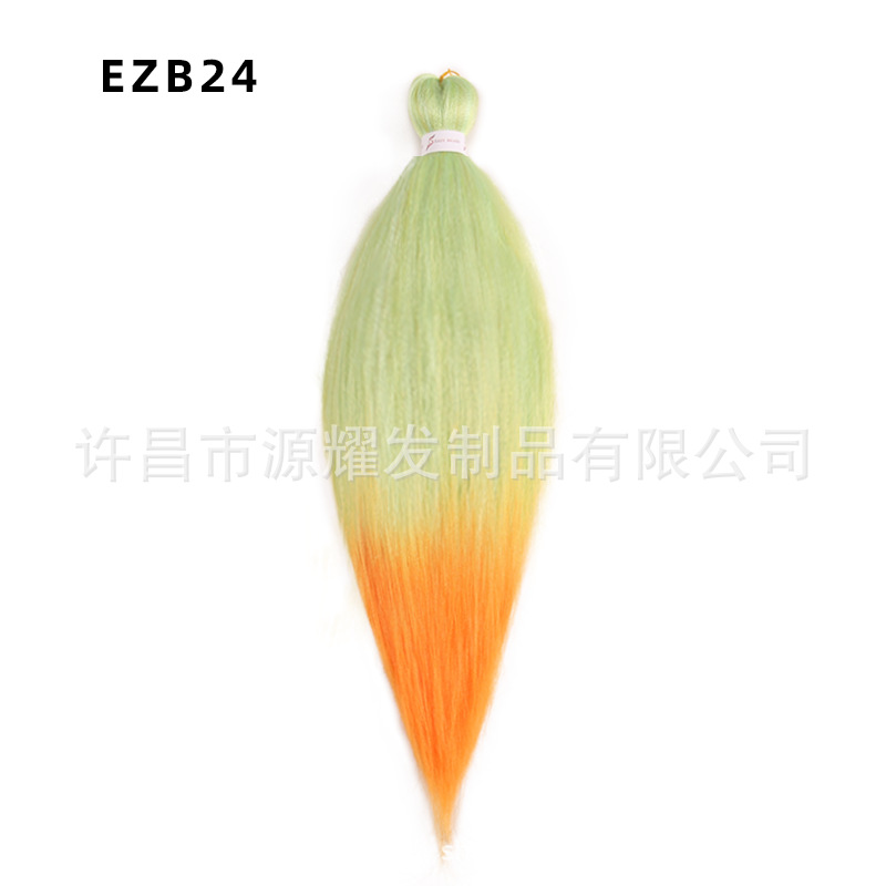 Peluca EZ cabello esponjoso y suave de fibra química trenza grande 26 pulgadas 90g pvc bicolor retardante de llama seda de baja temperatura trenza grande