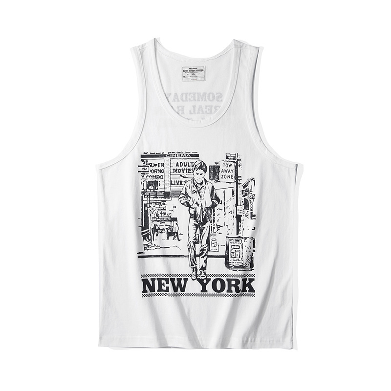 Herrenbekleidung Street-Style bedruckte Weste T-Shirt ärmelloses Unterhemd_voghion.com