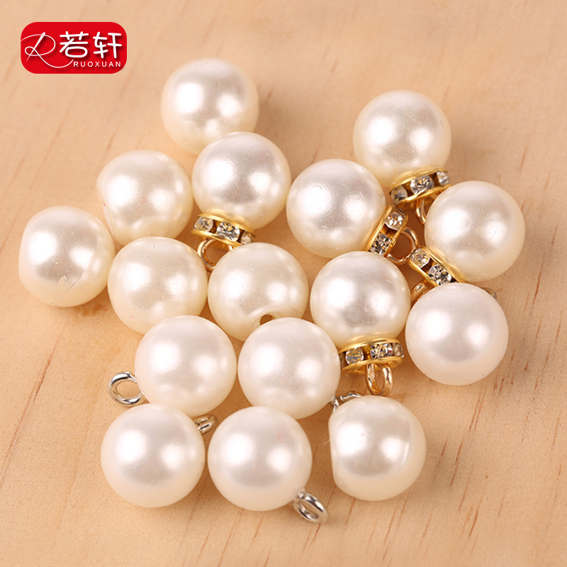Pearl Round Buttons Small Button Accessories Versatile Shirt Women's Dress Clothing White Glossy Mushroom Button Decoration