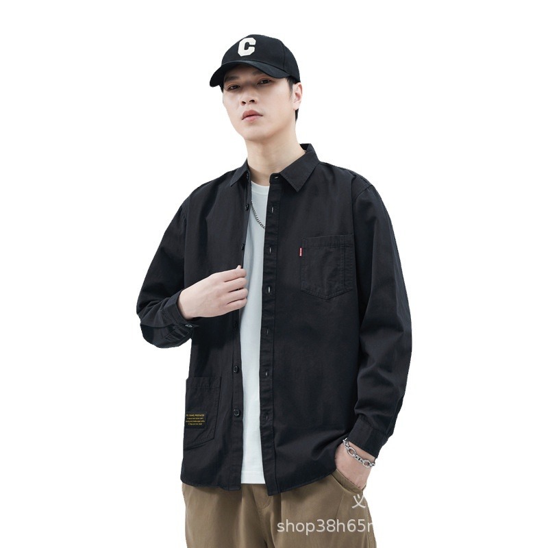 2024 primavera nueva camisa de algodón hombre de alto nivel de moda de negocios de manga larga ropa de moda puerto de moda para hombres