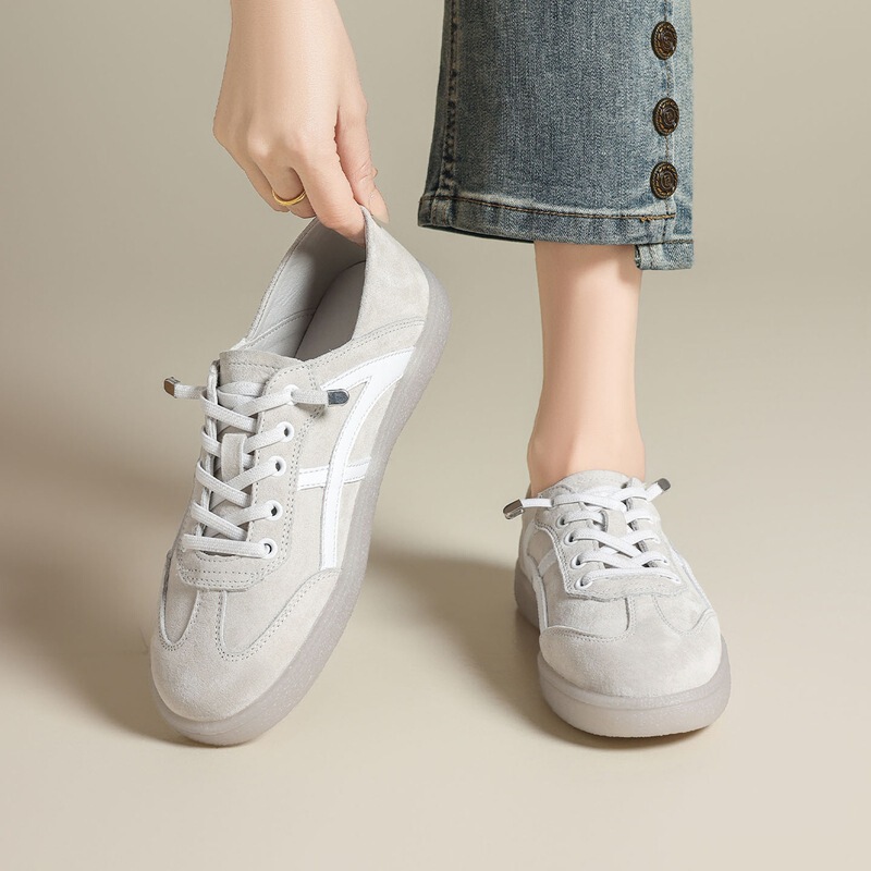 Zhr Genuine Leather Soft German Training Shoes, Lightweight Dual-Wear Sports Casual Shoes, 2026 Spring and Autumn New Versatile Breathable Sneakers