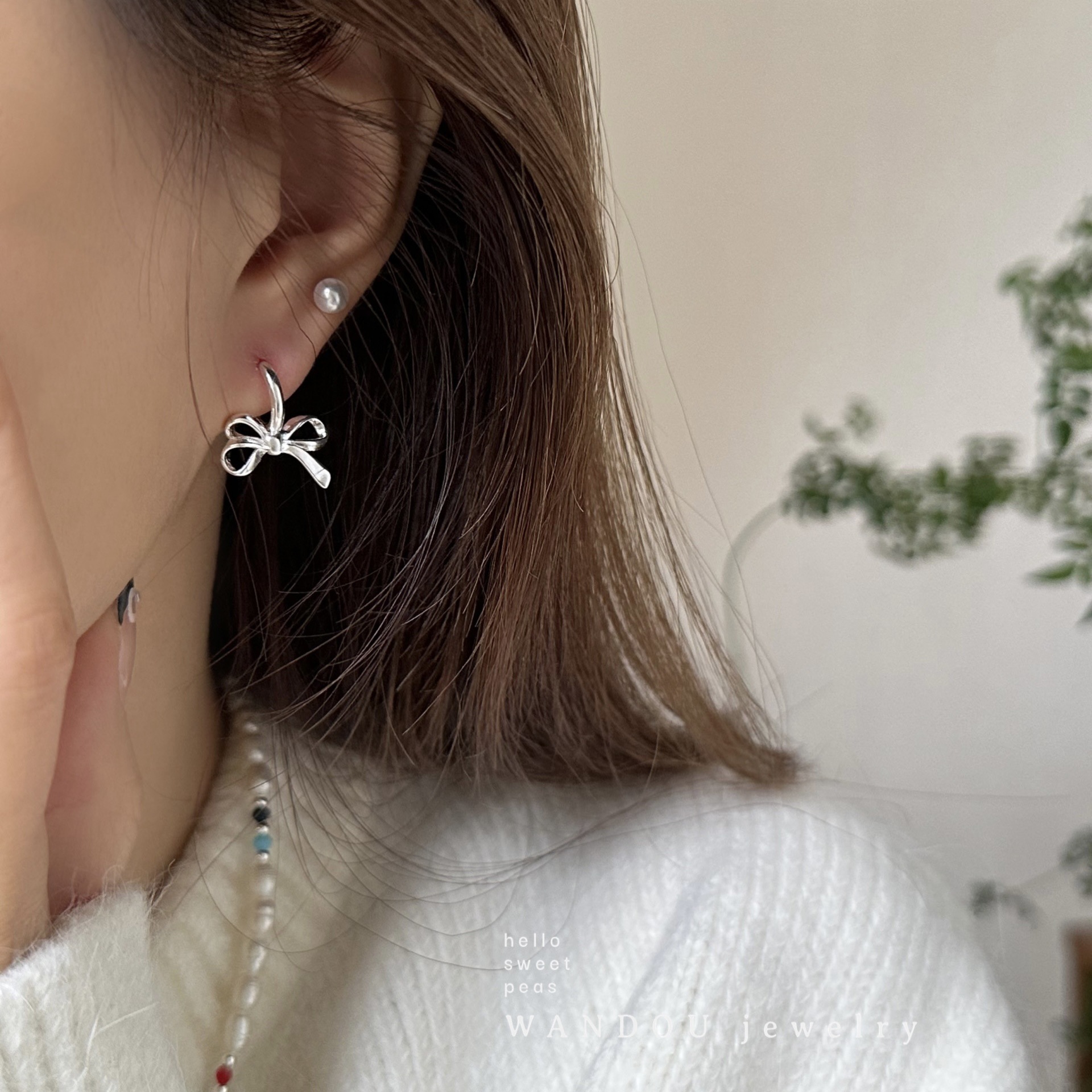 Neue Schleife für Damen im High-End-Stil, Ohrringe mit Nischendesign, kleine Schnallen im Duftstil und Ohrschmuck_voghion.com