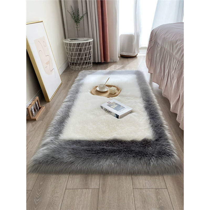Ковер из искусственной шерсти утолщающий ковер в спальне новый простой модный эркер длинный шерстяной коврик для гостиной журнальный столик ковер