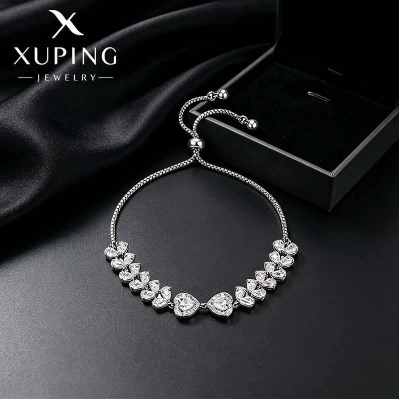 Pulsera Ajustable de Corazón en Aleación de Cobre para Mujer
