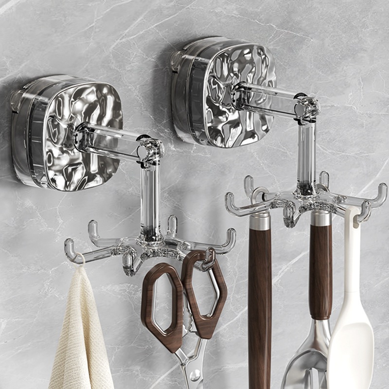 Gancho de ventosa de cocina giratoria ventosa estante sin agujeros de agujeros de goma pegajosa pala pala percha de almacenamiento doméstico