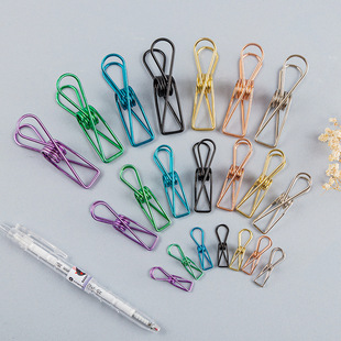Creative Metal Fish-Shaped Clips, Mini Hollow Ticket Clips, Colorful Long-Tail Clips, Sealing Clips, Binding Clips