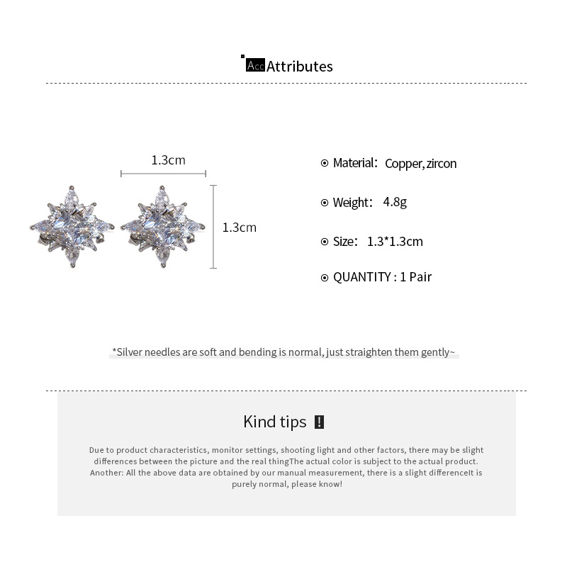 甜酷风交叉星星锆石耳夹小众轻奢高级感无耳洞耳骨夹时尚通勤耳环详情3