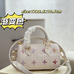 新款潮牌渐变色黛菲露枕头女单肩斜挎包迷你时尚印花包