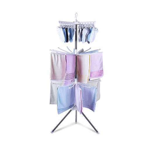 New Stainless Steel Multi-functional Drying Rack Baby Diaper Rack Children's Clothes Rack Balcony Floor Rotating Towel Rack