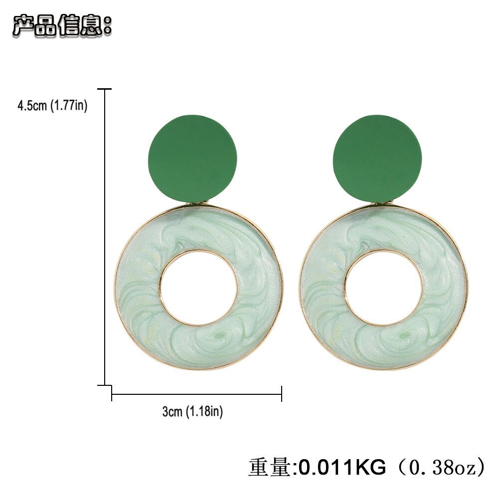Wholesale Korean Geometric Emerald Green Acetate Plate Earrings Nihaojewelry display picture 23