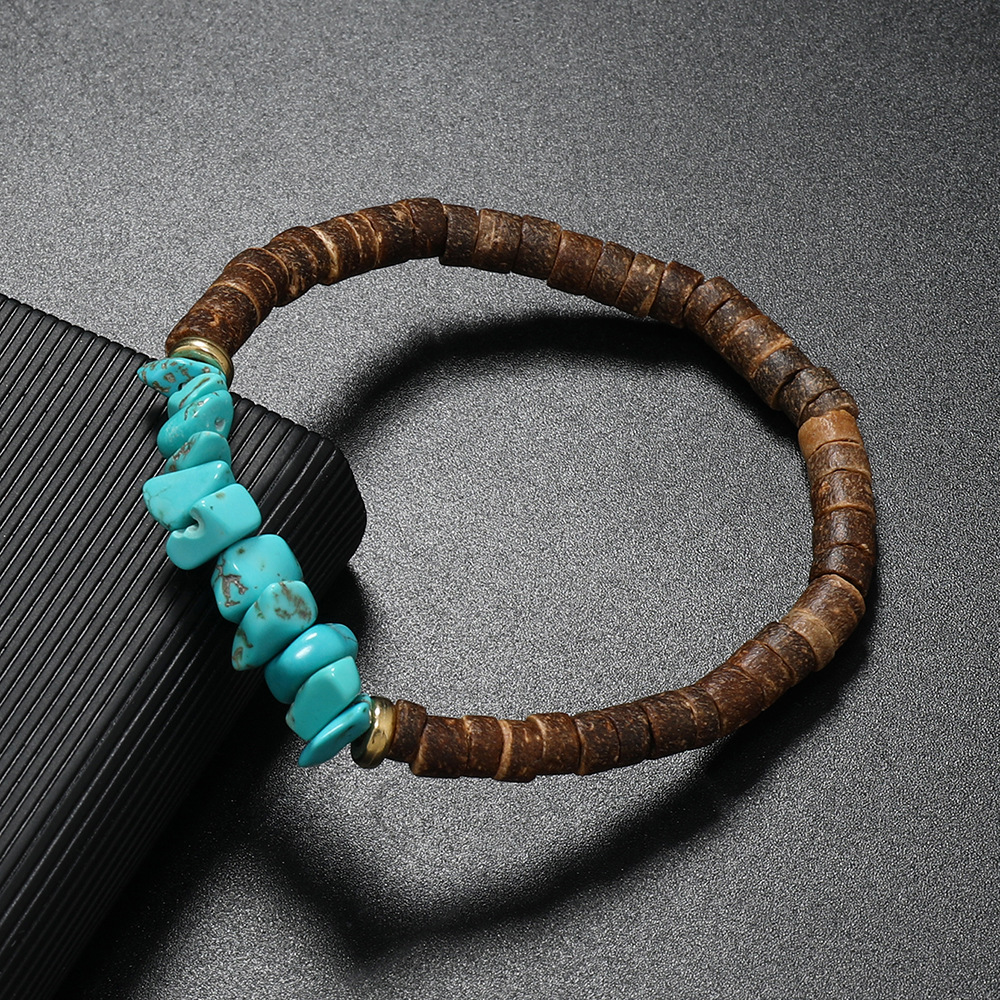 20g Weight Bracelets Classification 1 Piece Quantity Casual, Daily, Party Occasion natural stone Material Geometric, Color Block Pattern Unisex Gender Beaded Design Retro Style Retro Geometric Color Block Natural Stone Bracelets In Bulk 9