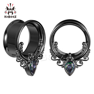 Bos Jewelry Stainless Steel Polka Dot Inlaid with Colored Zirconium Ear Expander Ear Expander Fashionable Large Ear Piercing Auricle Earrings Wholesale
