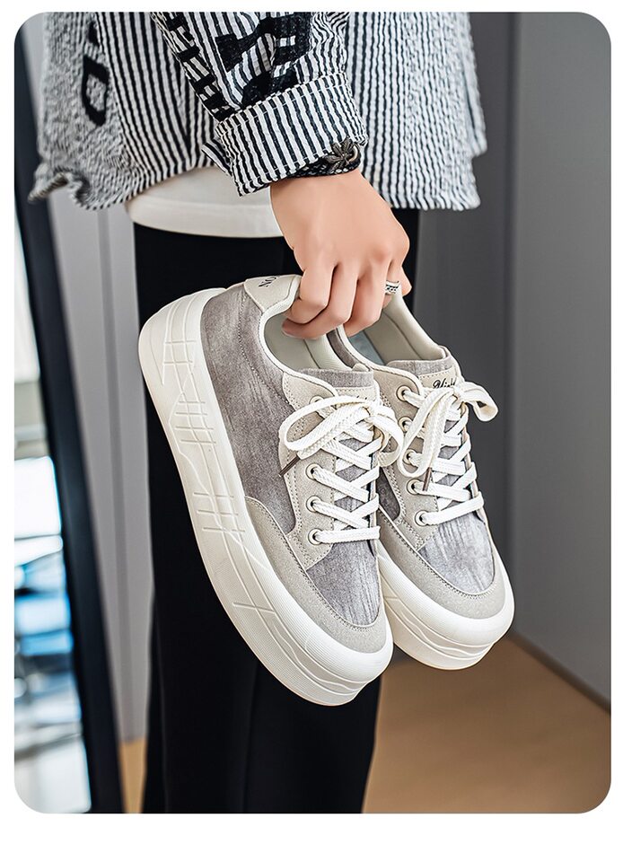 Giày sneaker nam cổ thấp đế dày tăng chiều cao, chống trượt, chống mài mòn, phong cách thể thao casual — AA 01m Hạnh nhân, AA 01m cà phê, AA 01m Đen chi tiết 5