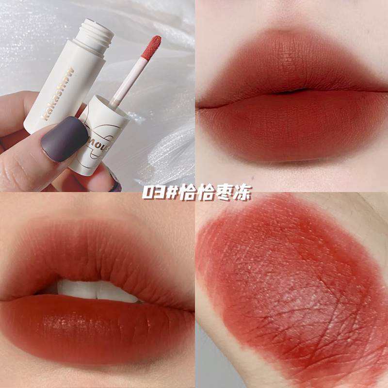 Kakashowはあなたの唇釉薬の女子学生のつや消しのシルクの霧の顔の口紅の高い顔の値のヒロインのクリスマスの唇の泥を気にします。|undefined
