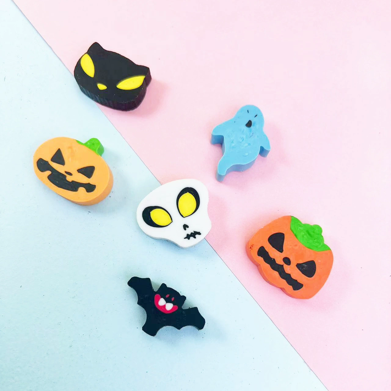 Eraser, cartoon children's stationery with animals, halloween