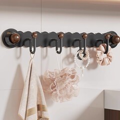 西都ワードフック、パンチフリー吸盤粘着フック、強力で落ちない、痕跡のない6本爪収納ラックフック、1列