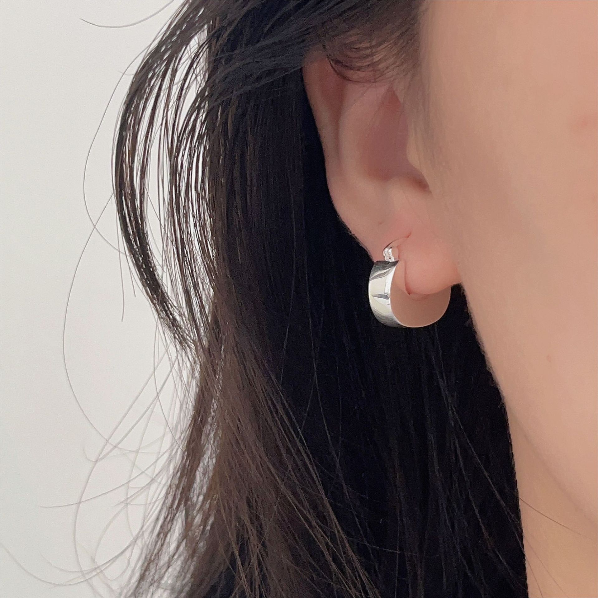 Earrings Classification 1 Pair 18K Gold Plated 925 Sterling Silver 925 Sterling Silver Earrings U Shape Solid Color Earrings