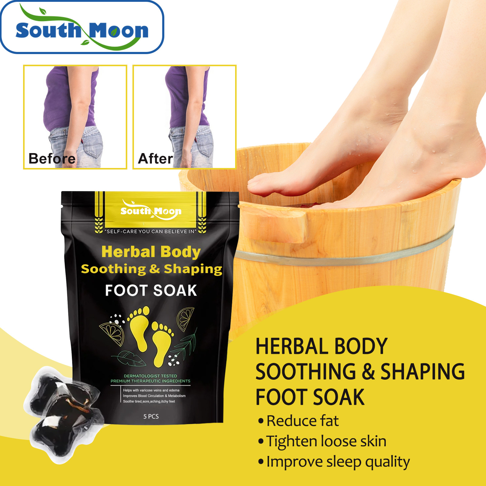 South Moon Tender Foot Soaking Beads Herbal Moisturizing Foot Care Lazy Arm Foot Soaking Beads