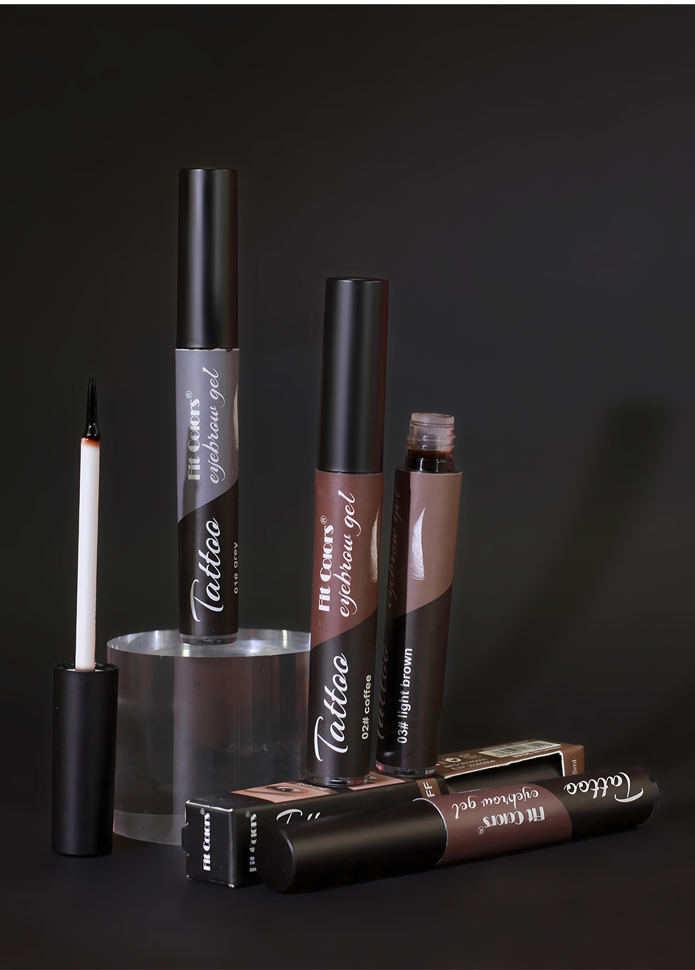 Fit Colors 4-color peel-off eyebrow Gel is water-resistant and does not smudge. It is a three-dimensional eyeliner and eyebrow gel Application Scenario