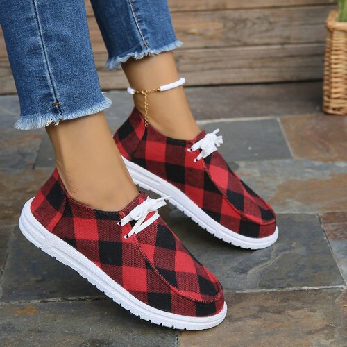 Foreign Trade Casual Plus-Size Canvas Low-Top Women's Shoes 2024 Autumn New Arrival Women's Shoes for Outdoors Lace-Up Comfortable Soft Sole temu