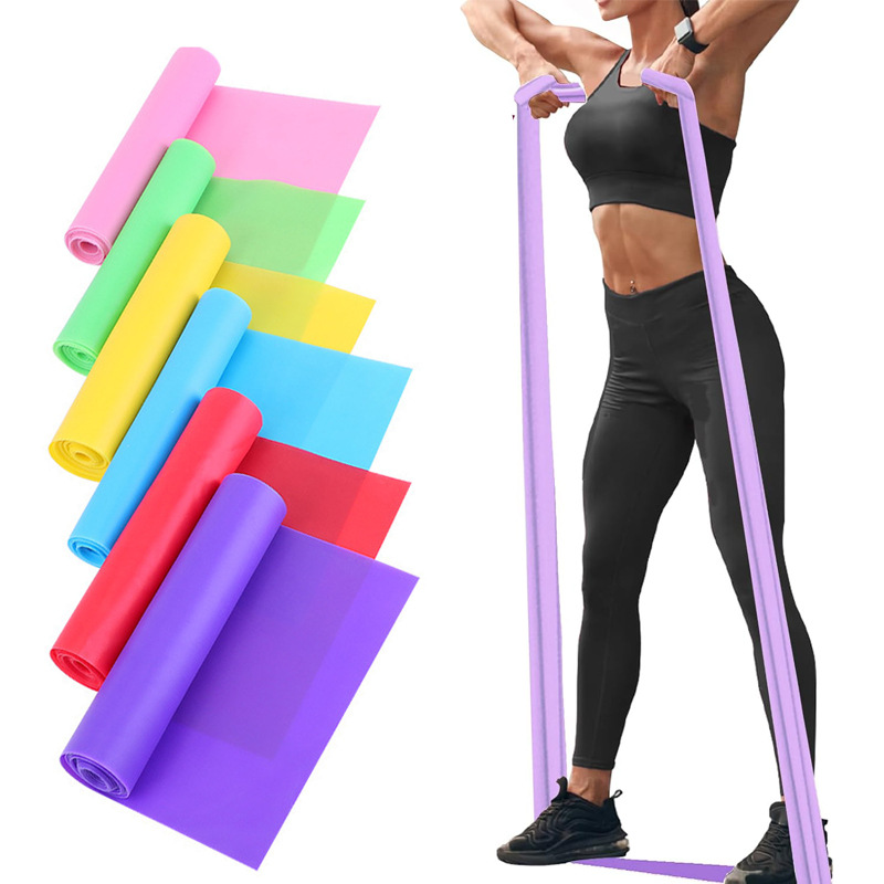 Yoga Stretching Resistance Bands Solid Color Dance Elastic Rope Sports Fitness Elastic Tpe Resistance Bands