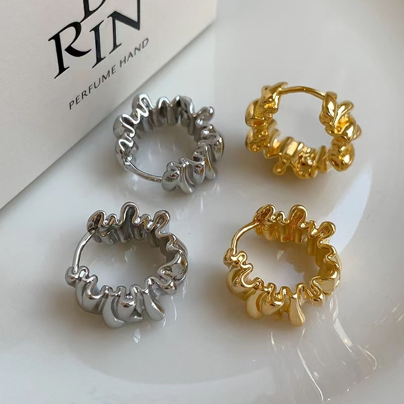 Round Pattern Women's Gender 1 Pair Classic Style Round Plating Copper Gold Plated Earrings