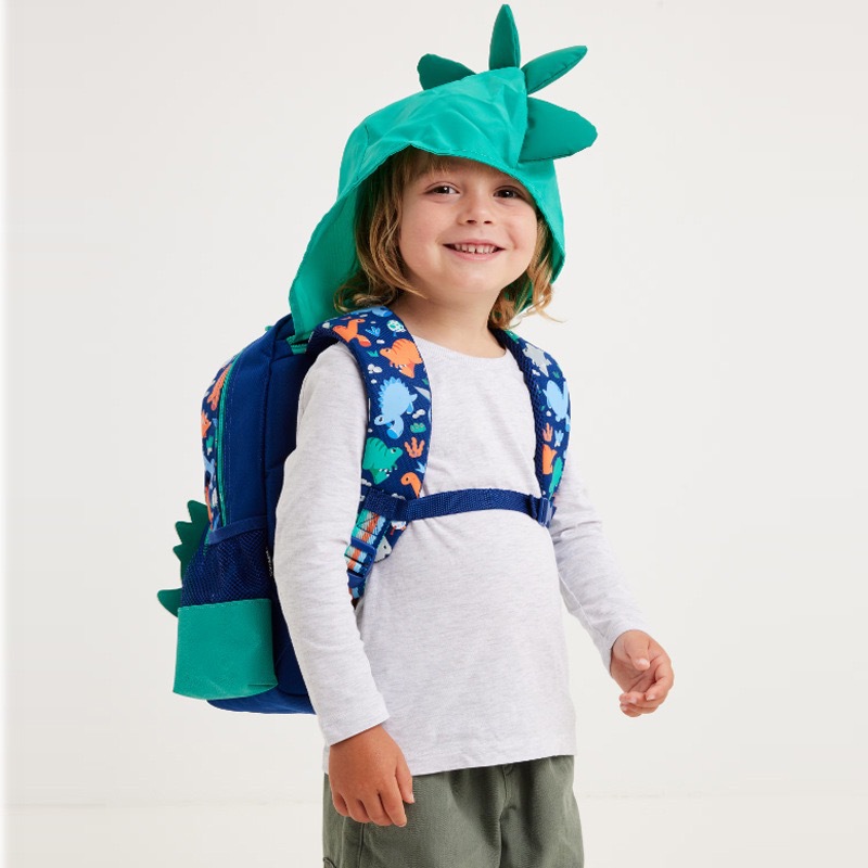 Australia smiggle mochila escolar escuela primaria kindergarten clase grande nuevo dinosaurio dibujos animados bebé mochila bolsa de comida