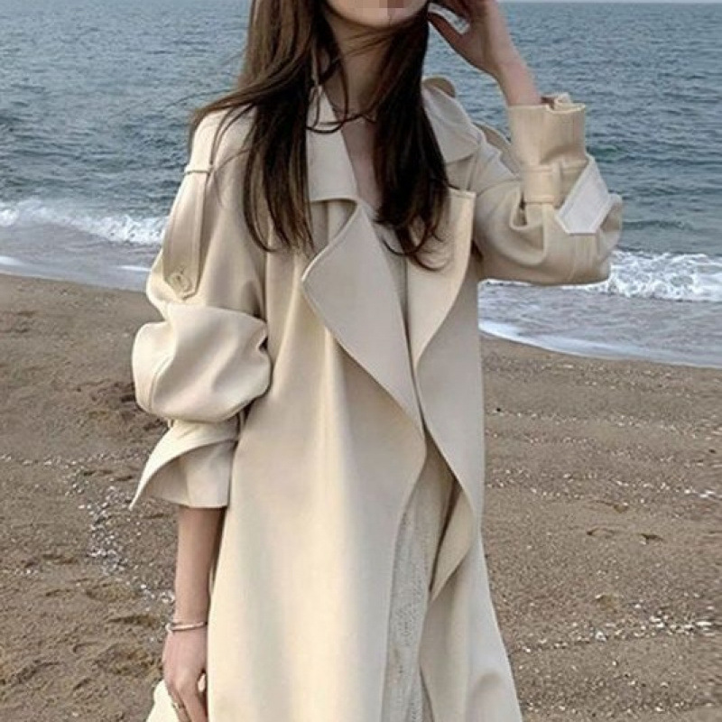 2025新款白色今年中长款风衣女感风衣外套女春秋流行垂感新款|undefined