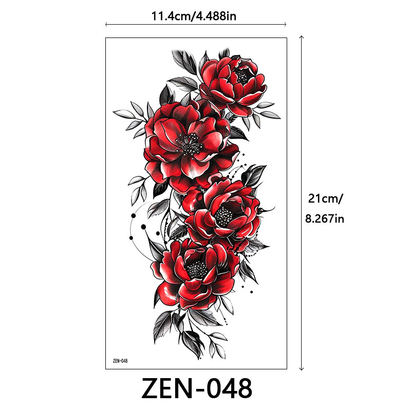 新品跨境 ZEN小全臂纹身贴半臂纹身贴动物花朵万圣节纹身贴tattoo|undefined