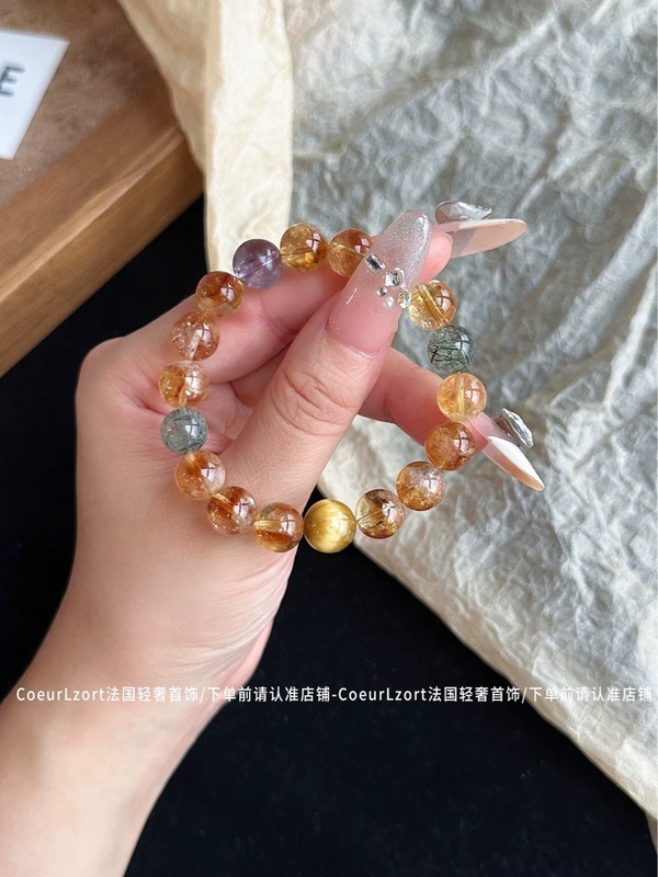 【招财暴富2.0】天然黄水晶黄发晶手链女金虎眼财运事业水晶礼物|undefined