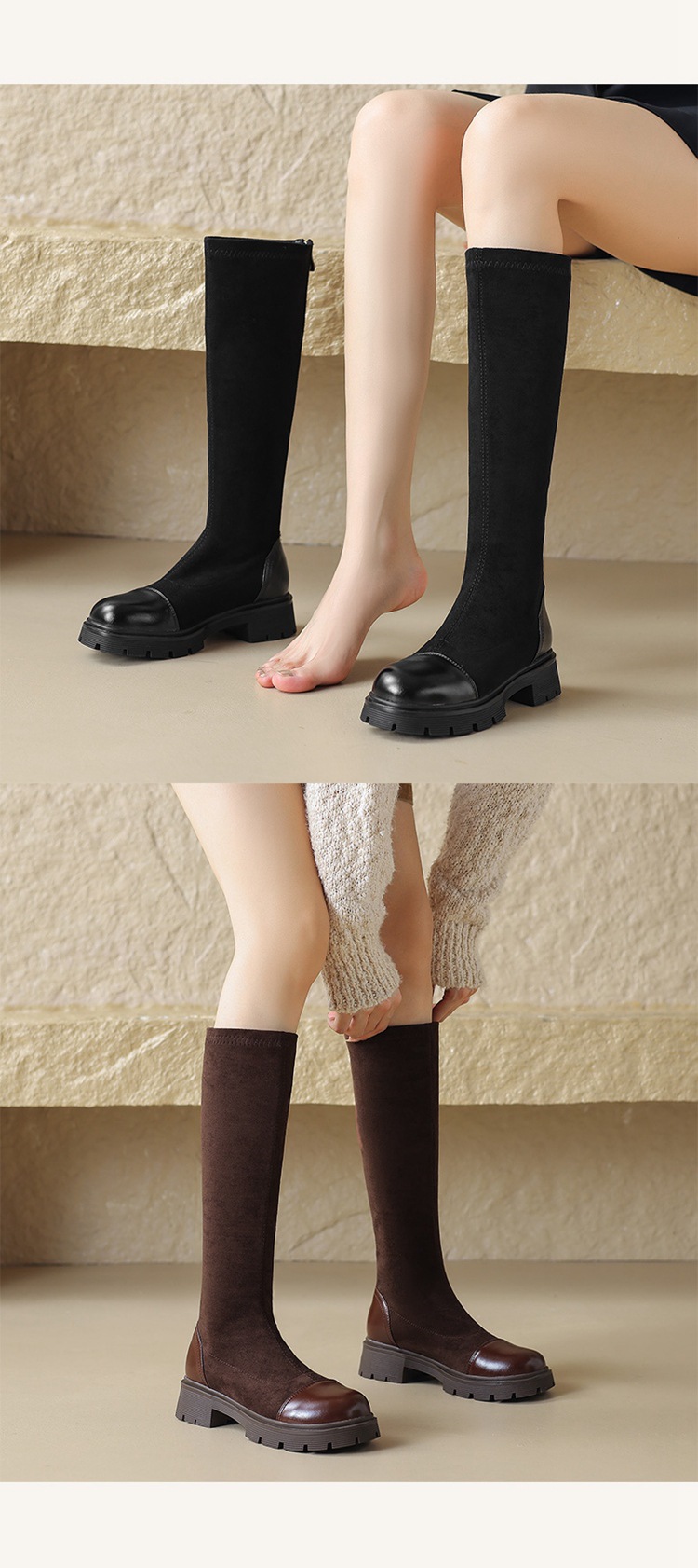 E2584 1140K GIÀY BỆT NỮ CHETDRC BIG SIZE NGOẠI CỠ MÙA XUÂN THU ĐÔNG ĐẾ CAO GIÀY DÉP NỮ G04 SẢN PHẨM MỚI
