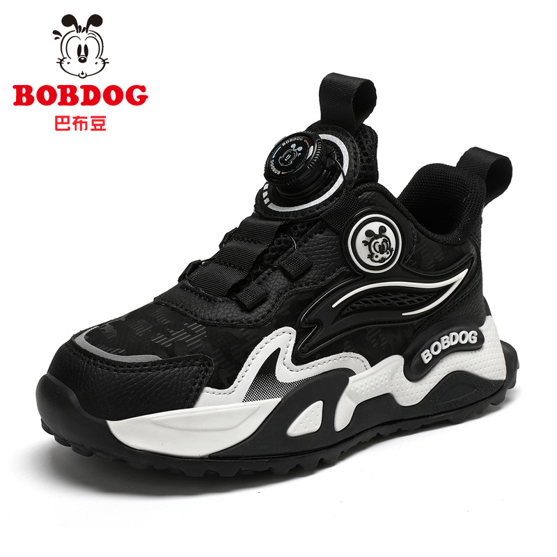 Babou Bean zapatos de baloncesto para niños 2026 nuevo primavera y otoño zapatos para niños zapatos de cuero impermeables para niños