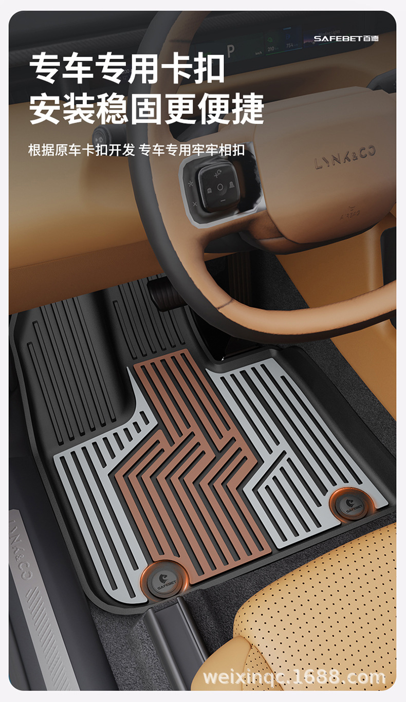 Suitable for the New Lynk & Co 03 06 08 900 10Em-P Z20 Special Car Model, Colorful Tpe Car Floor Mats