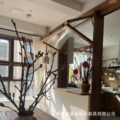 古いニレ無垢材のドアと窓上下折りたたみ窓レトロ B&B コーヒーショップ装飾木製窓枠引き違い窓
