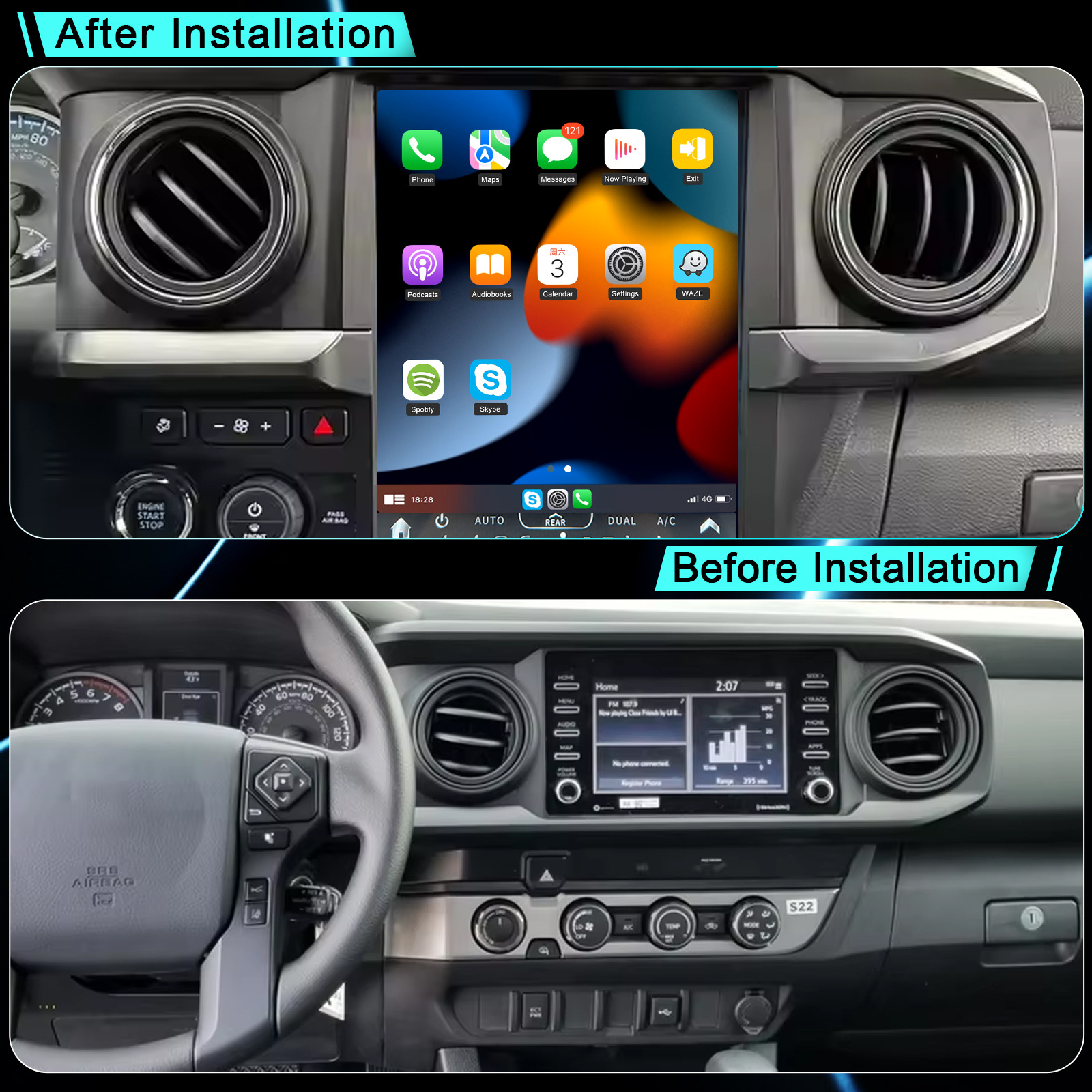Tacoma/Hilux 2016-2023 Made in Usa Central Control Android Large-Screen Navigator Car Gps