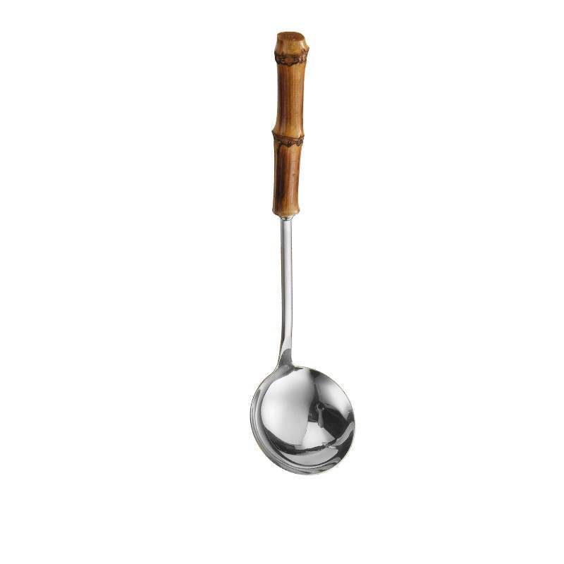 Cuchillo de bambú transfronterizo 304 Cuchillo, tenedor, mango de bambú natural, cuchara, tenedor, bistec, juego de tenedor, vajilla de acero inoxidable image 17