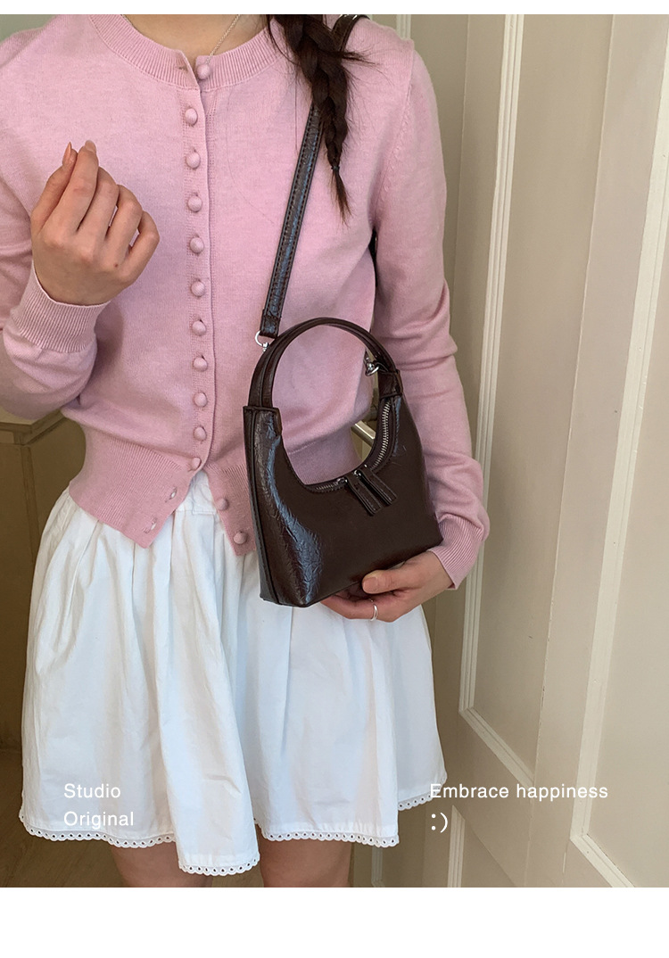 Women's Leather Crescent Handbag - Versatile Shoulder Crossbody_voghion.com