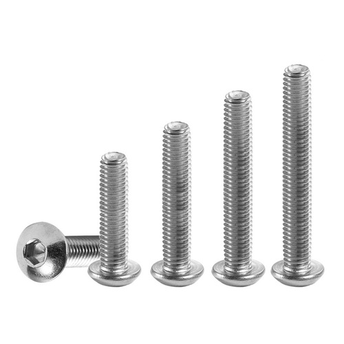 Aozhan 304 Stainless Steel ISO7380/GB70.2 Inner Hexagon Half-round Head Machine Screw, Pan Head Screw M3 M4 M5