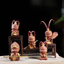 禅意紫砂齐天大圣孙悟空茶宠摆件小灵猴茶玩鱼缸造景车载家居装饰