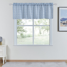 厂家直销跨境热款厨房咖啡帘 小清新简约格子亚麻短帘成品小窗帘