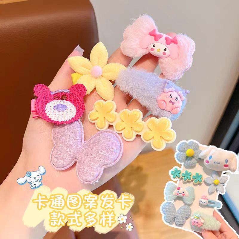 Niños fresa oso pinzas de cabello otoño invierno peluche lindos pinzas de cabello para niñas pinzas de cabello para niñas