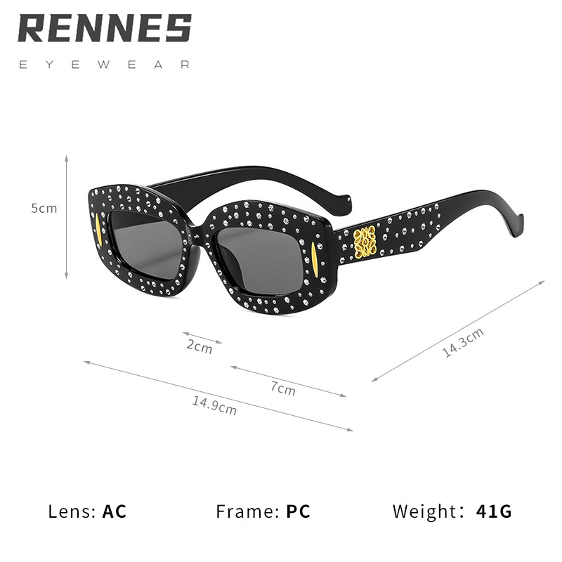 Nuevas gafas de sol de hip-hop de la calle con gypsophila de diamantes con personalidad transfronteriza europea y americana 2024 gafas de sol esenciales para el uso de moda image 6