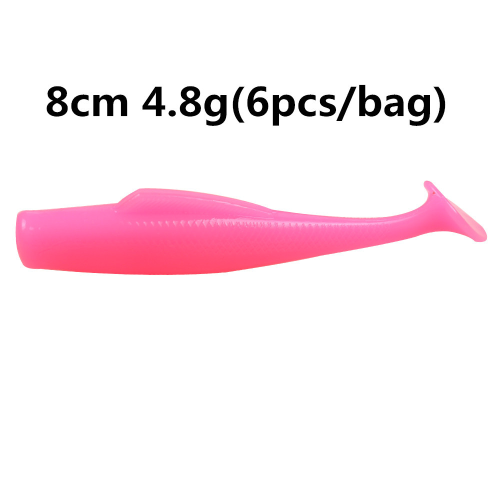TPR cebo suave T cola flotante Luya gusano suave 6 pack MAN6cm8cm 10cm MinnowZ zman cebo suave