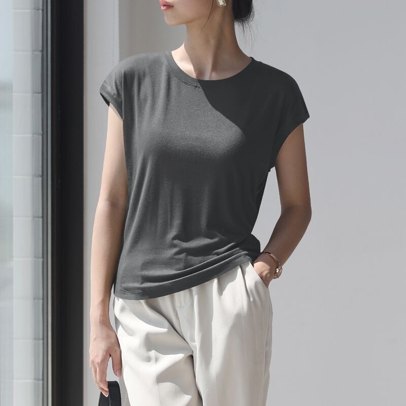 Modal Short-Sleeve T-Shirt for Women, Summer New Style, Loose Round Neck, Versatile Large Size Top
